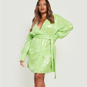 BooHoo sequin wrap dress